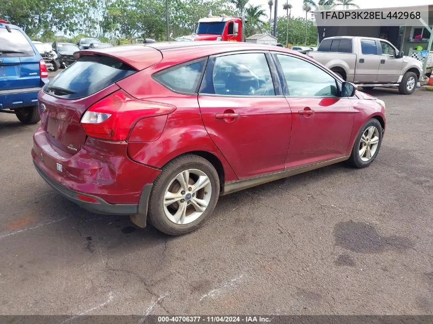 2014 Ford Focus Se VIN: 1FADP3K28EL442968 Lot: 40706377