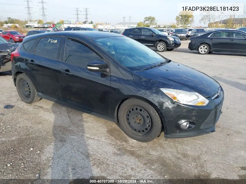 2014 Ford Focus Se VIN: 1FADP3K28EL181423 Lot: 40707308