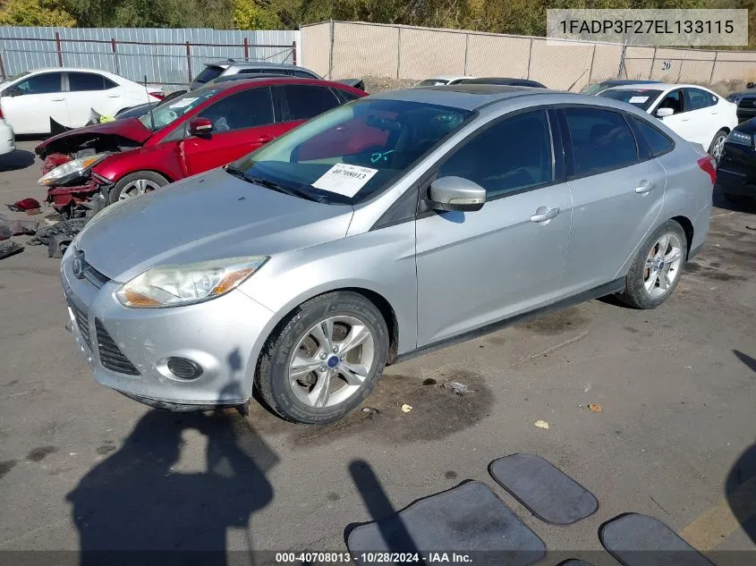 2014 Ford Focus Se VIN: 1FADP3F27EL133115 Lot: 40708013