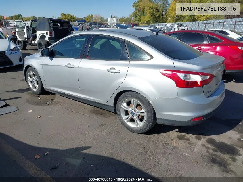 2014 Ford Focus Se VIN: 1FADP3F27EL133115 Lot: 40708013