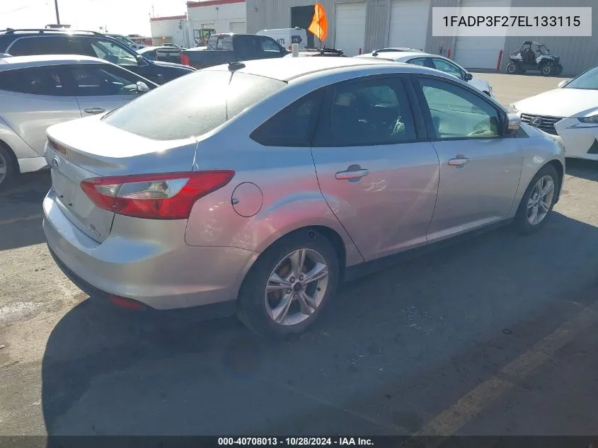 2014 Ford Focus Se VIN: 1FADP3F27EL133115 Lot: 40708013