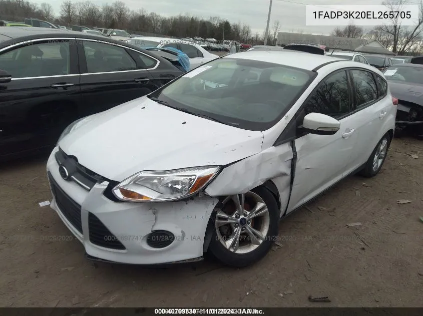 2014 Ford Focus Se VIN: 1FADP3K20EL265705 Lot: 40709830