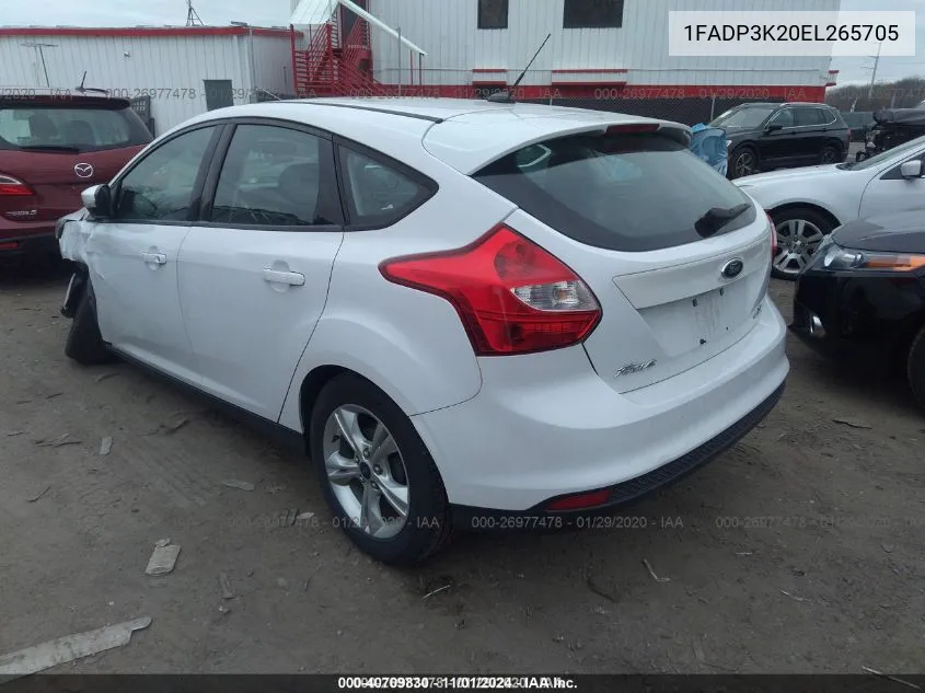 2014 Ford Focus Se VIN: 1FADP3K20EL265705 Lot: 40709830