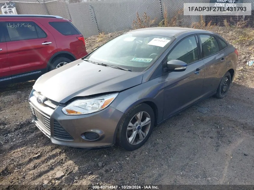 2014 Ford Focus Se VIN: 1FADP3F27EL431793 Lot: 40714547