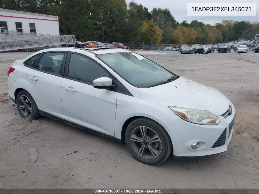 2014 Ford Focus Se VIN: 1FADP3F2XEL345071 Lot: 40716507