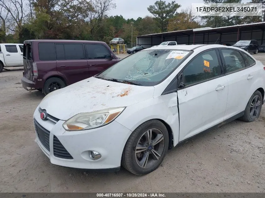 2014 Ford Focus Se VIN: 1FADP3F2XEL345071 Lot: 40716507