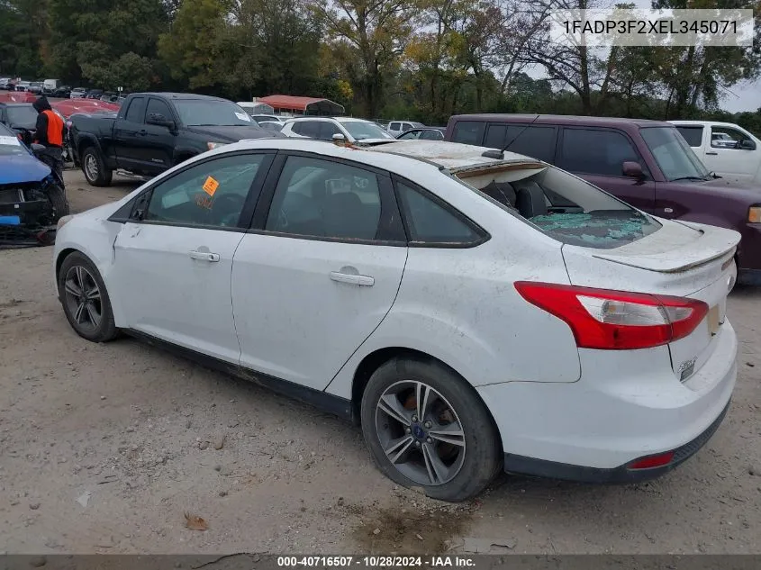 2014 Ford Focus Se VIN: 1FADP3F2XEL345071 Lot: 40716507