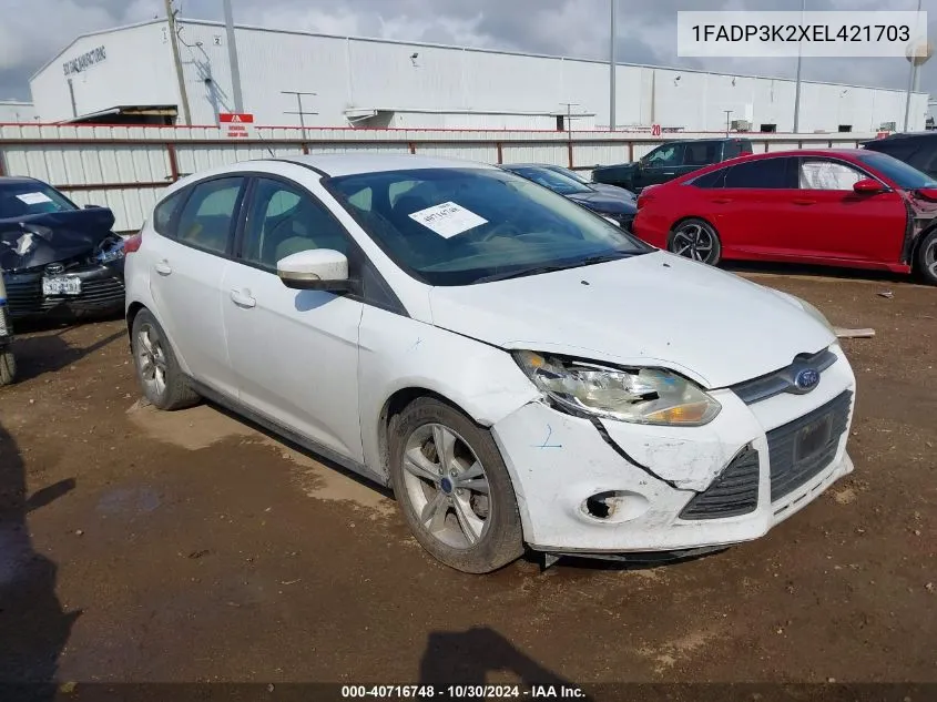 2014 Ford Focus Se VIN: 1FADP3K2XEL421703 Lot: 40716748