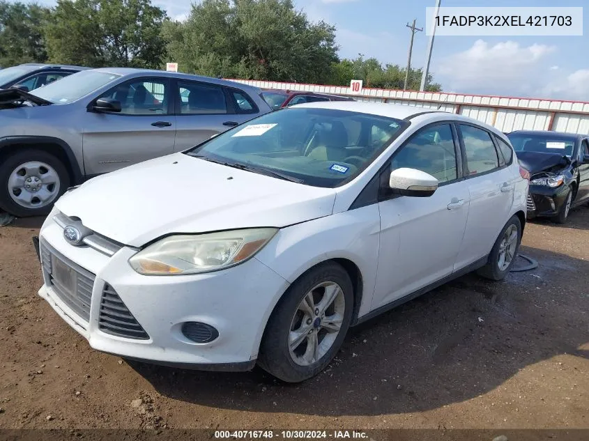 2014 Ford Focus Se VIN: 1FADP3K2XEL421703 Lot: 40716748