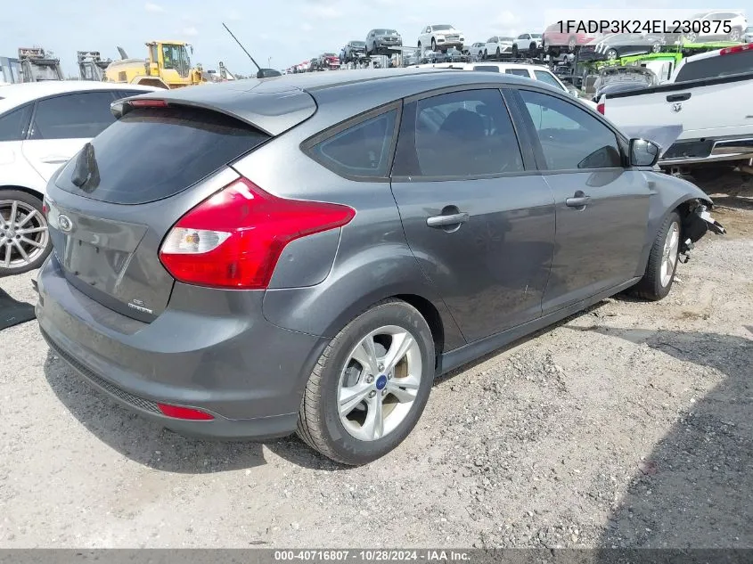 2014 Ford Focus Se VIN: 1FADP3K24EL230875 Lot: 40716807