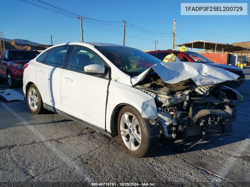 2014 Ford Focus Se VIN: 1FADP3F25EL200729 Lot: 40718753