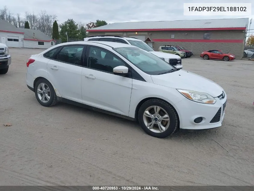 2014 Ford Focus Se VIN: 1FADP3F29EL188102 Lot: 40720953