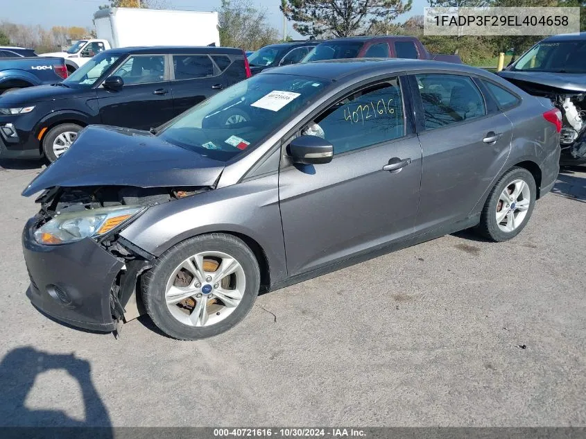 2014 Ford Focus Se VIN: 1FADP3F29EL404658 Lot: 40721616