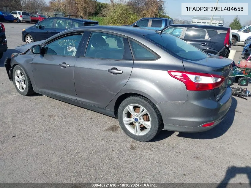 2014 Ford Focus Se VIN: 1FADP3F29EL404658 Lot: 40721616