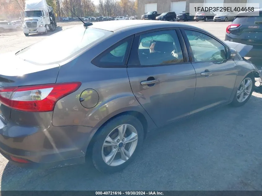 2014 Ford Focus Se VIN: 1FADP3F29EL404658 Lot: 40721616