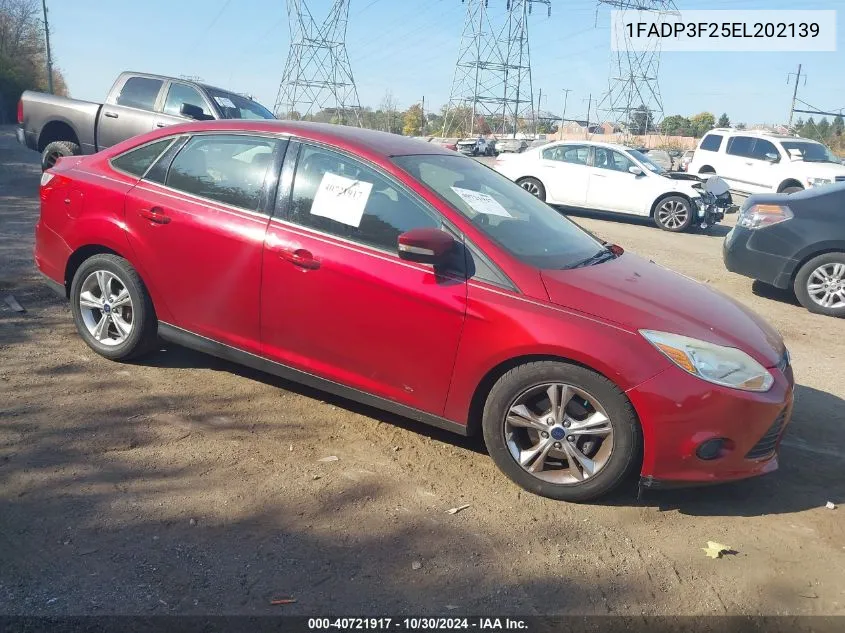 2014 Ford Focus Se VIN: 1FADP3F25EL202139 Lot: 40721917