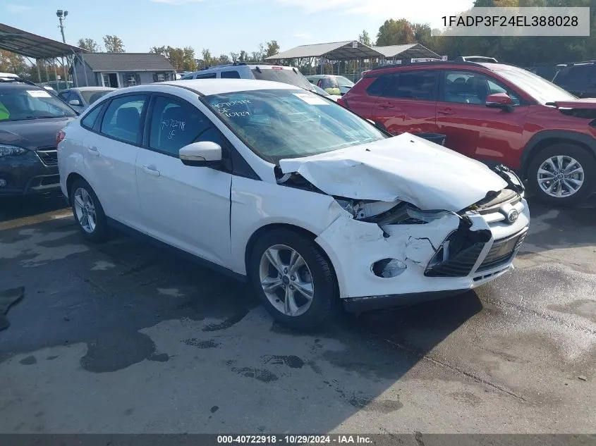 2014 Ford Focus Se VIN: 1FADP3F24EL388028 Lot: 40722918