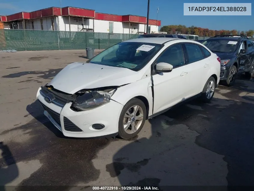 2014 Ford Focus Se VIN: 1FADP3F24EL388028 Lot: 40722918