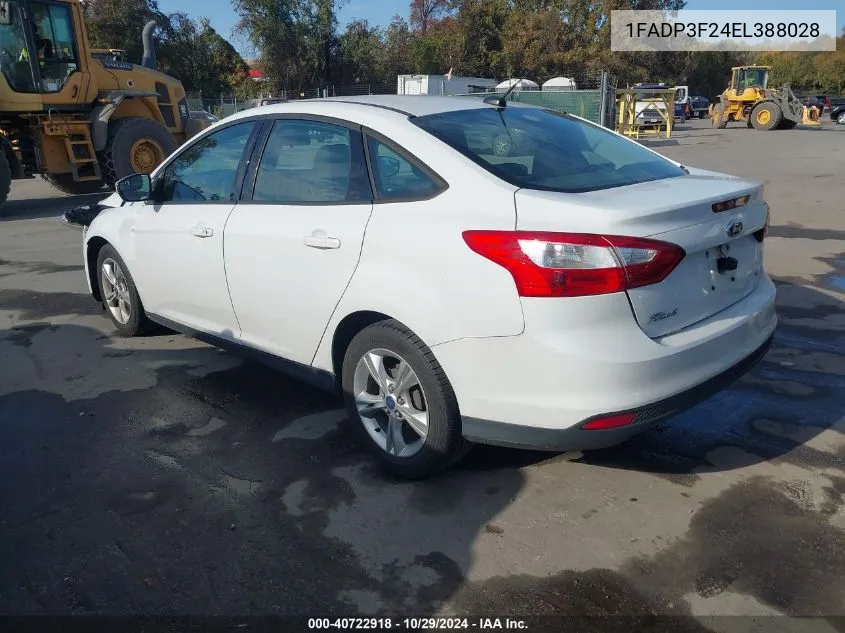 2014 Ford Focus Se VIN: 1FADP3F24EL388028 Lot: 40722918