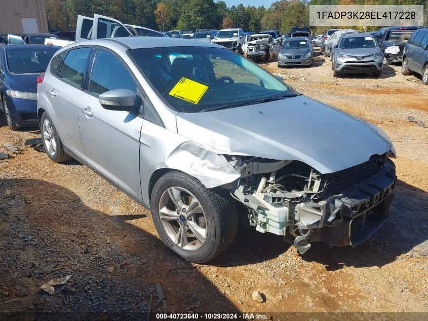 2014 Ford Focus Se VIN: 1FADP3K28EL417228 Lot: 40723640