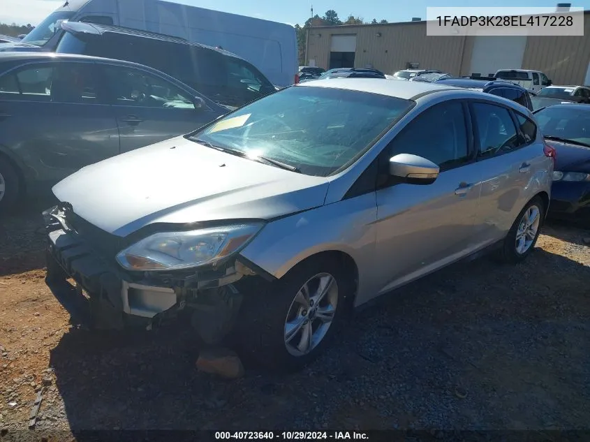 2014 Ford Focus Se VIN: 1FADP3K28EL417228 Lot: 40723640