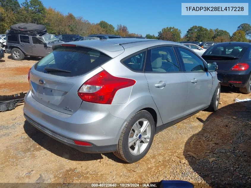 2014 Ford Focus Se VIN: 1FADP3K28EL417228 Lot: 40723640