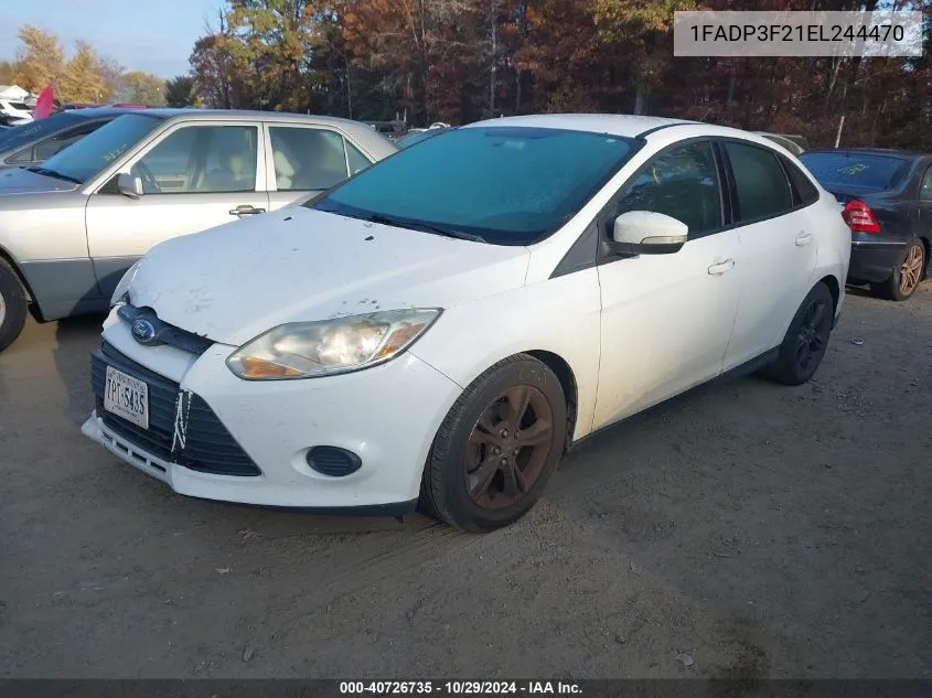 2014 Ford Focus Se VIN: 1FADP3F21EL244470 Lot: 40726735