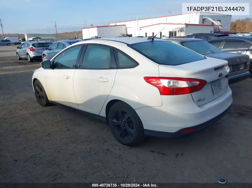 2014 Ford Focus Se VIN: 1FADP3F21EL244470 Lot: 40726735