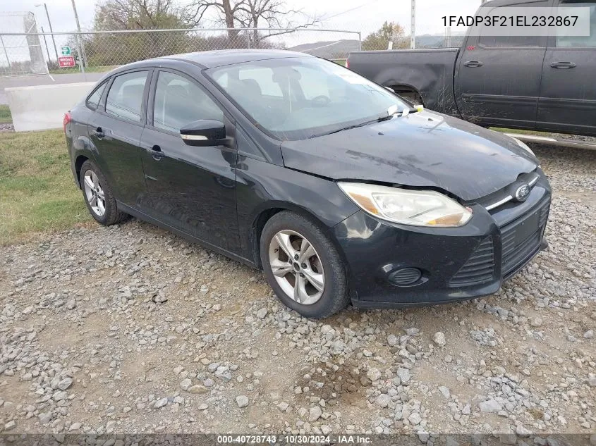 2014 Ford Focus Se VIN: 1FADP3F21EL232867 Lot: 40728743