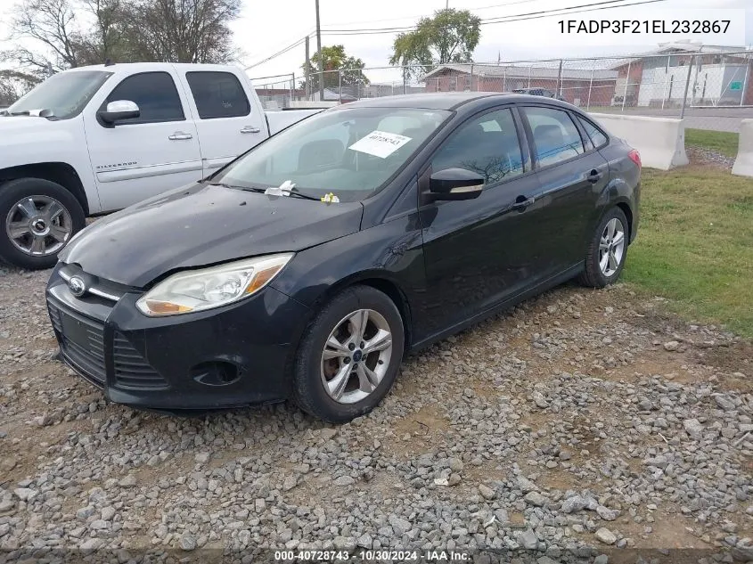 2014 Ford Focus Se VIN: 1FADP3F21EL232867 Lot: 40728743