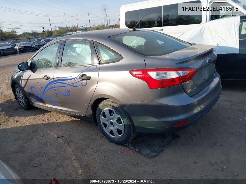 2014 Ford Focus S VIN: 1FADP3E20EL418515 Lot: 40728873