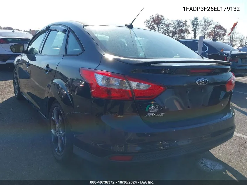 2014 Ford Focus Se VIN: 1FADP3F26EL179132 Lot: 40736372