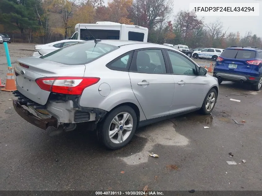 2014 Ford Focus Se VIN: 1FADP3F24EL434294 Lot: 40739113