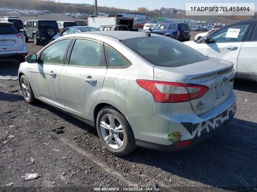 2014 Ford Focus Se VIN: 1FADP3F27EL455494 Lot: 40740976