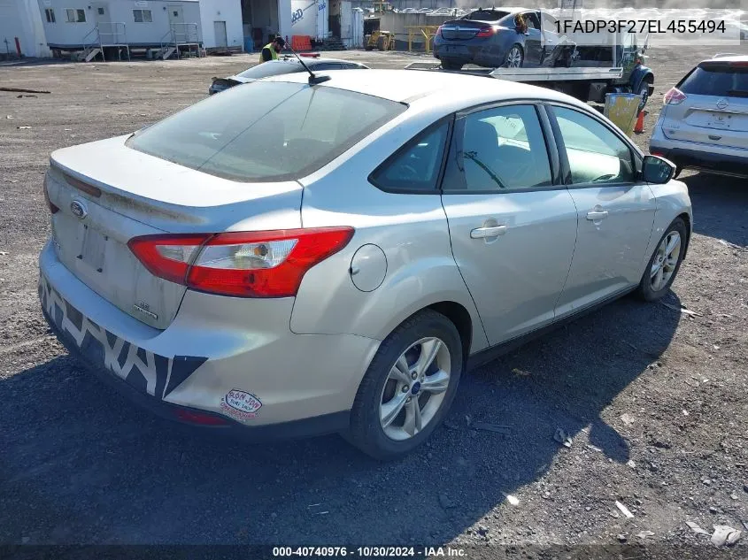 2014 Ford Focus Se VIN: 1FADP3F27EL455494 Lot: 40740976