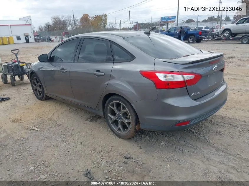 2014 Ford Focus Se VIN: 1FADP3F2XEL233046 Lot: 40741067