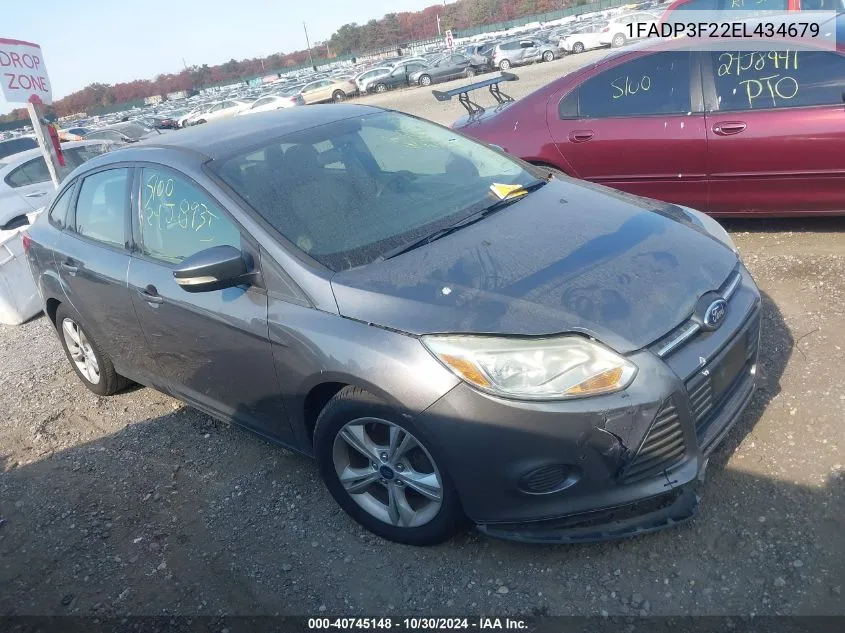 2014 Ford Focus Se VIN: 1FADP3F22EL434679 Lot: 40745148