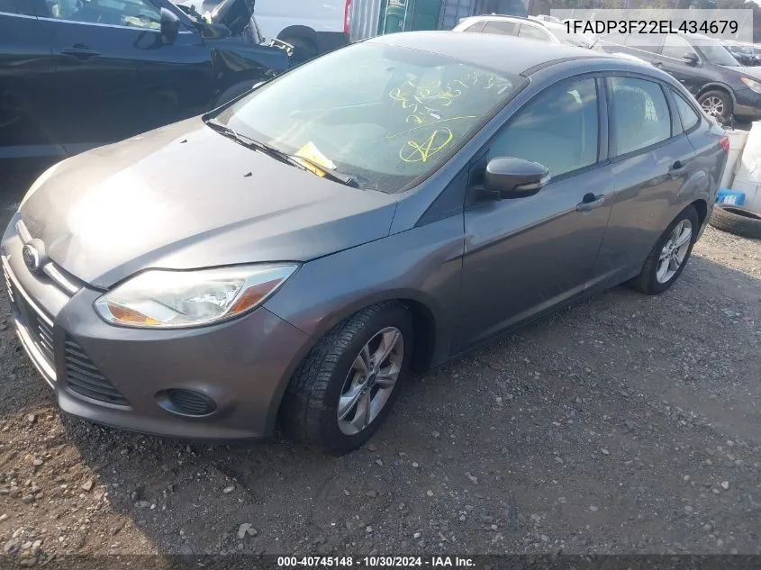 2014 Ford Focus Se VIN: 1FADP3F22EL434679 Lot: 40745148