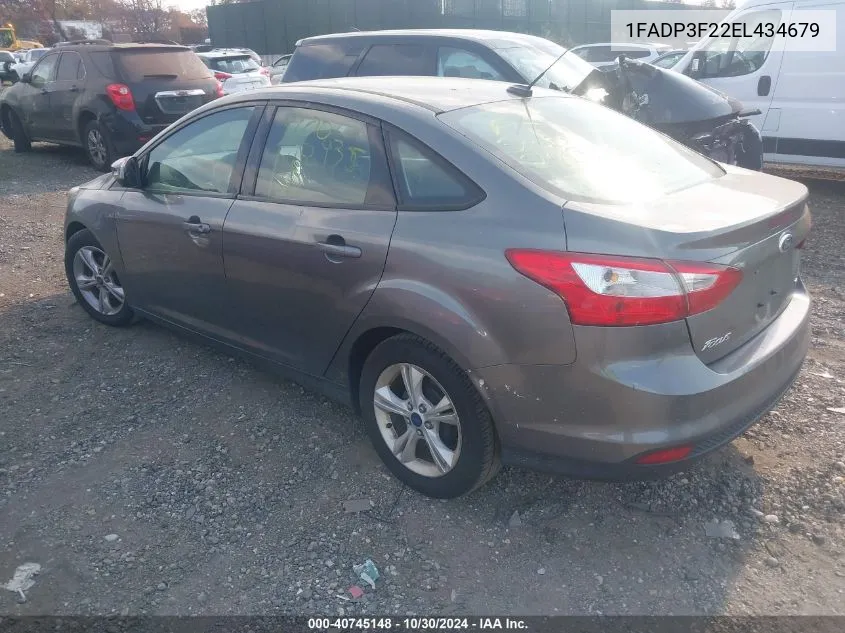 2014 Ford Focus Se VIN: 1FADP3F22EL434679 Lot: 40745148