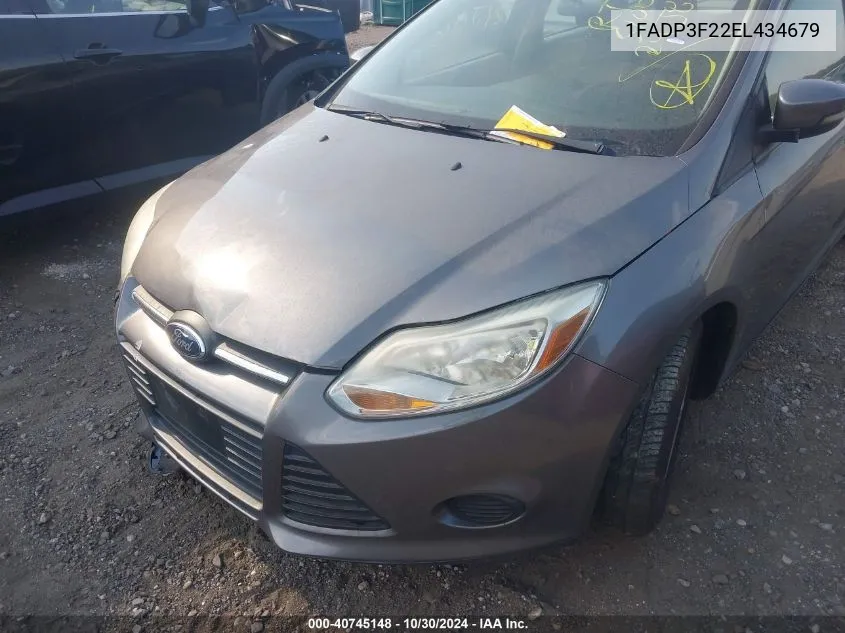 2014 Ford Focus Se VIN: 1FADP3F22EL434679 Lot: 40745148