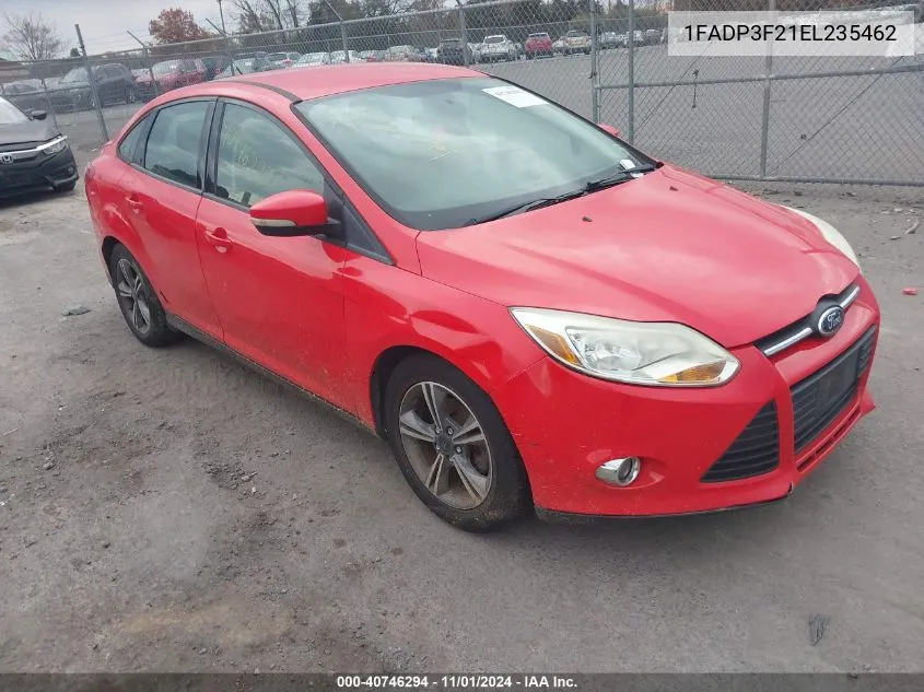 2014 Ford Focus Se VIN: 1FADP3F21EL235462 Lot: 40746294