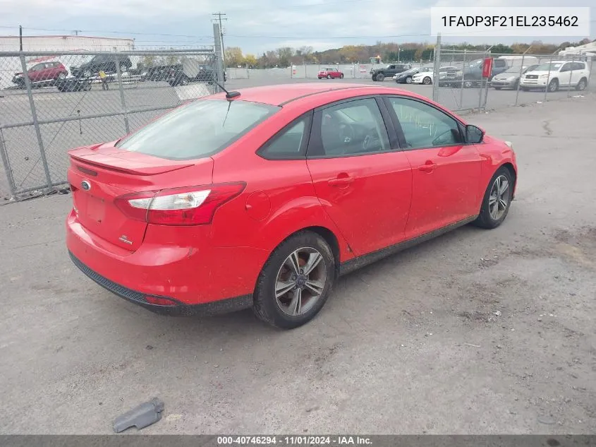 2014 Ford Focus Se VIN: 1FADP3F21EL235462 Lot: 40746294