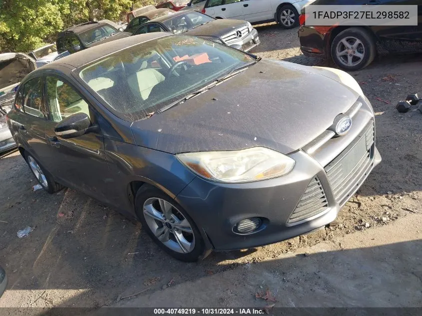 2014 Ford Focus Se VIN: 1FADP3F27EL298582 Lot: 40749219