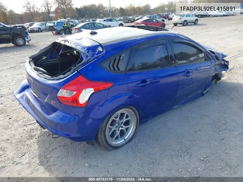 2014 Ford Focus St VIN: 1FADP3L92EL415891 Lot: 40753179