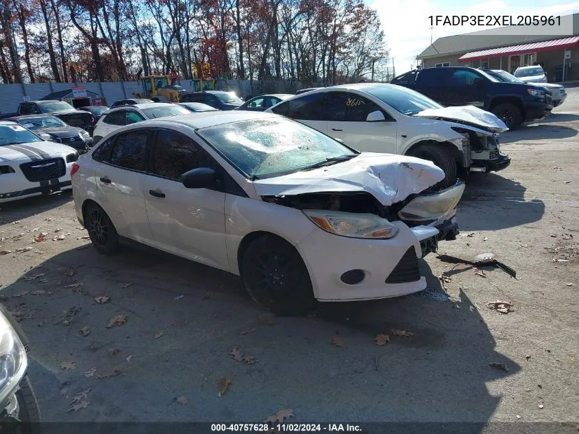 2014 Ford Focus S VIN: 1FADP3E2XEL205961 Lot: 40757628