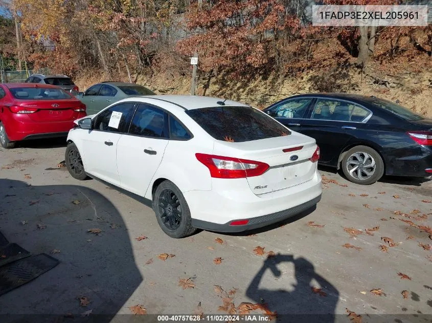 2014 Ford Focus S VIN: 1FADP3E2XEL205961 Lot: 40757628