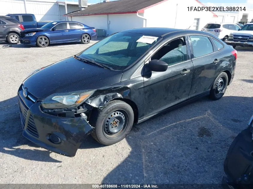 2014 Ford Focus S VIN: 1FADP3E2XEL388214 Lot: 40759608