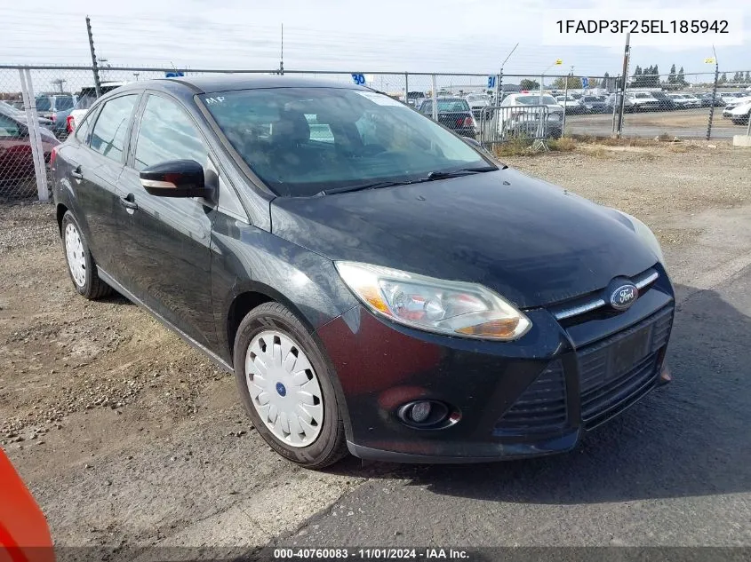 2014 Ford Focus Se VIN: 1FADP3F25EL185942 Lot: 40760083