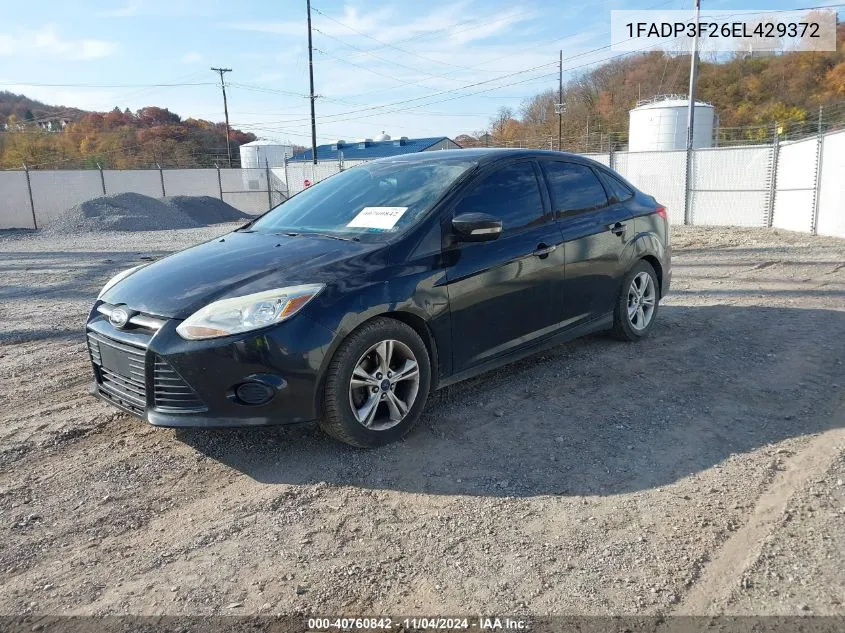 2014 Ford Focus Se VIN: 1FADP3F26EL429372 Lot: 40760842