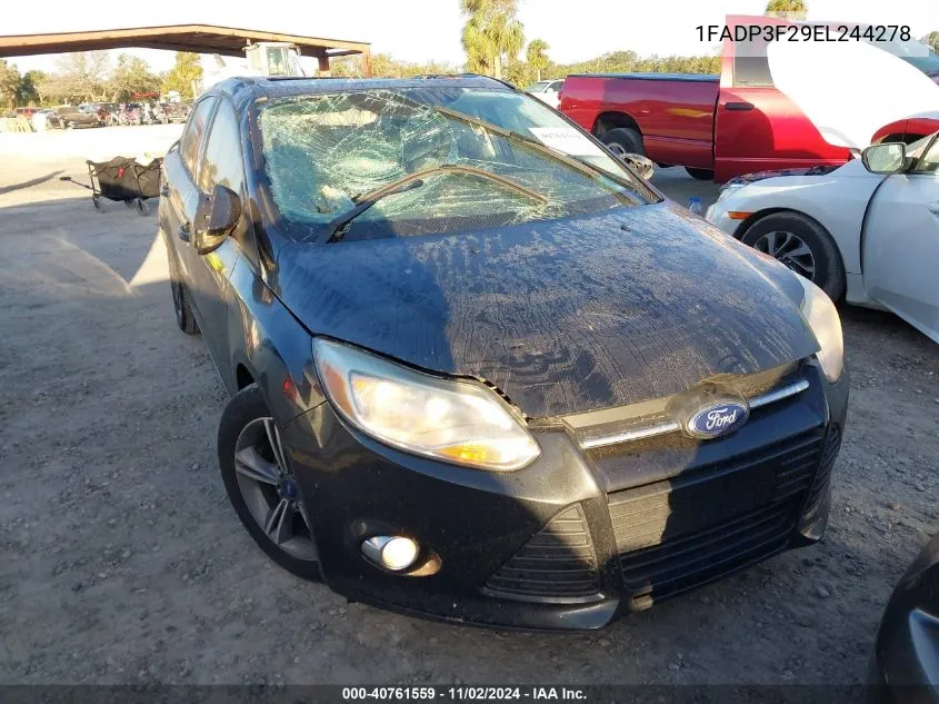 2014 Ford Focus Se VIN: 1FADP3F29EL244278 Lot: 40761559